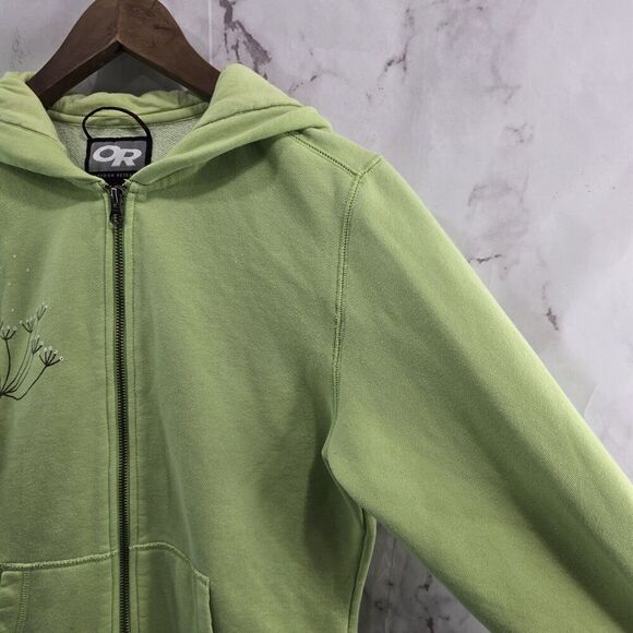 Outdoor Research Hoodie Women Medium Green Embroidered Zip Sweatshirt Dandelion - Picture 12 of 12
